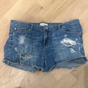 Garage Ripped Blue Jean Shorts